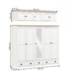 Guarda-roupa Casal Poseidon 10 Portas 3 Gavetas Madeira Maciç