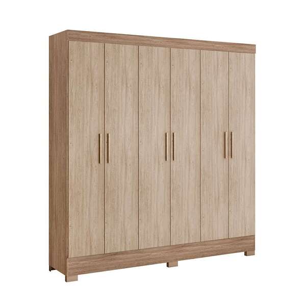 Guarda-roupa Casal Prático 6 Pt 3 Gv Nogal
