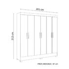 Guarda-roupa Casal Prático 6 Pt 3 Gv Nogal