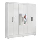 Guarda Roupa Casal Prático Com Espelho 6 Portas 3 Gavetas Bra