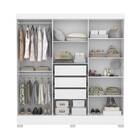 Guarda Roupa Casal Prático Com Espelho 6 Portas 3 Gavetas Bra