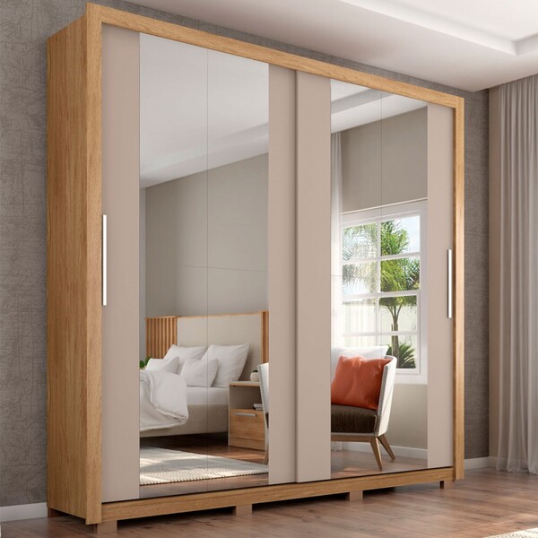 Guarda-roupa Casal Praticus Double Lux 2 Portas 4 Gavetas Com