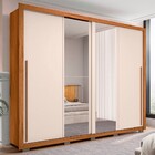 Guarda-roupa Casal Praticus Lux 2 Portas 4 Gavetas Com Espelh
