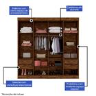 Guarda-roupa Casal Premium 8 Portas Avelã Ipê