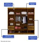 Guarda-roupa Casal Premium 8 Portas Rovere Rústico/off White