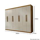 Guarda-roupa Casal Premium 8 Portas Rovere Rústico/off White