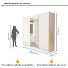 Guarda Roupa Casal Premium Barcelona 205,9cm Com Espelho 3 Po