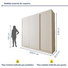 Guarda Roupa Casal Premium Cronos 205,9cm 3 Portas 4 Gavetas