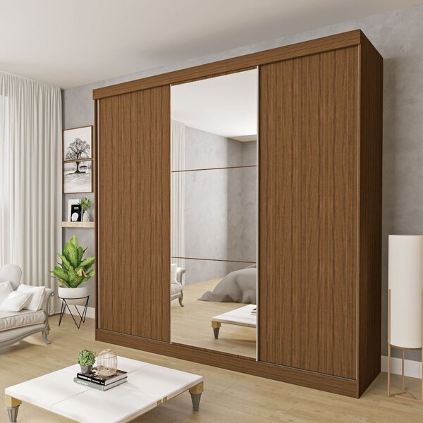 Guarda Roupa Casal Premium Evidence 205,9cm Com Espelho 3 Por