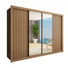 Guarda Roupa Casal Premium Firenze 279,3cm Com Espelho 2 Port