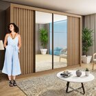 Guarda Roupa Casal Premium Firenze 279,3cm Com Espelho 2 Port