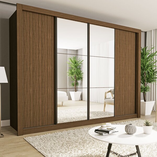 Guarda Roupa Casal Premium Firenze 279,3cm Com Espelho 4 Port