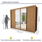 Guarda Roupa Casal Premium Firenze 279,3cm Com Espelho 4 Port