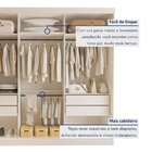 Guarda Roupa Casal Premium Isabela 205,9cm Com Espelho 3 Port