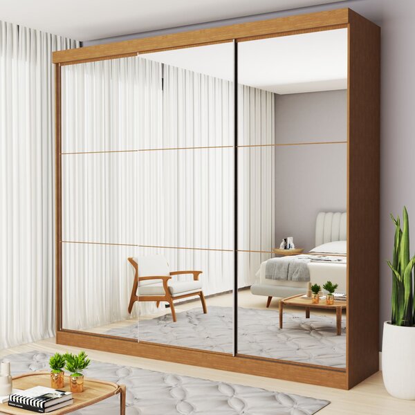 Guarda Roupa Casal Premium Isabela 205,9cm Com Espelho 3 Port