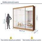 Guarda Roupa Casal Premium Isabela 205,9cm Com Espelho 3 Port