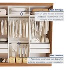 Guarda Roupa Casal Premium Isabela 205,9cm Com Espelho 3 Port
