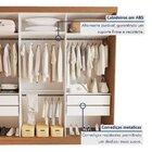 Guarda Roupa Casal Premium Isabela 205,9cm Com Espelho 3 Port