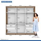 Guarda Roupa Casal Premium Itália 205,9cm 3 Portas 4 Gavetas