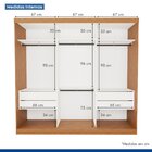 Guarda Roupa Casal Premium Itália 205,9cm 3 Portas 4 Gavetas