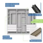 Guarda Roupa Casal Premium Liv 242cm Com Espelho 3 Portas 6 G