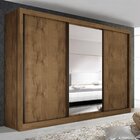 Guarda Roupa Casal Premium Liv 242cm Com Espelho 3 Portas 6 G