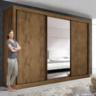 Guarda Roupa Casal Premium Liv 242cm Com Espelho 3 Portas 6 G