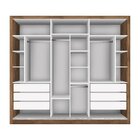 Guarda Roupa Casal Premium Liv 242cm Com Espelho 3 Portas 6 G