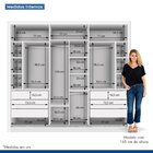 Guarda Roupa Casal Premium Liv 3 Portas 6 Gavetas Espresso Mó