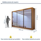 Guarda Roupa Casal Premium Lux 242cm Com Espelho 3 Portas 6 G