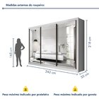 Guarda Roupa Casal Premium Lux 242cm Com Espelho 3 Portas 6 G