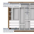 Guarda Roupa Casal Premium Lux 242cm Com Espelho 3 Portas 6 G