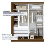 Guarda Roupa Casal Premium Nápoli 242cm 3 Portas 6 Gavetas Es