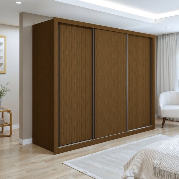 Guarda Roupa Casal Premium Nápoli 242cm 3 Portas 6 Gavetas Es