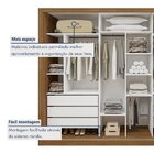 Guarda Roupa Casal Premium Nápoli 242cm 3 Portas 6 Gavetas Es