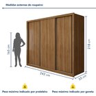 Guarda Roupa Casal Premium Nápoli 242cm 3 Portas 6 Gavetas Es