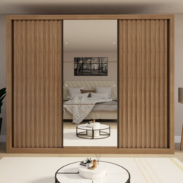 Guarda-roupa Casal Premium Nápoli 242cm Com Espelho 2 Portas