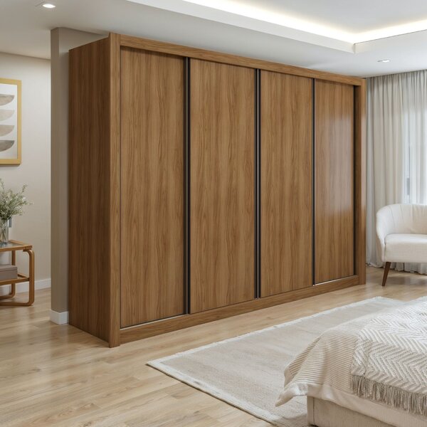 Guarda Roupa Casal Premium Nápoli 279,3cm 4 Portas 4 Gavetas