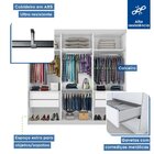 Guarda Roupa Casal Premium Pearl 205,9cm 3 Portas 4 Gavetas Y