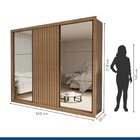 Guarda Roupa Casal Premium Ravena 242cm Com Espelho 2 Portas