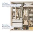 Guarda Roupa Casal Premium Ravena 242cm Com Espelho 3 Portas