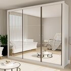 Guarda Roupa Casal Premium Ravena 242cm Com Espelho 3 Portas