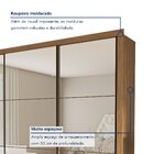 Guarda Roupa Casal Premium Ravena 242cm Com Espelho 3 Portas