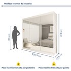 Guarda Roupa Casal Premium Rennes 205,9cm Com Espelho 3 Porta