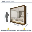 Guarda Roupa Casal Premium Rennes 205,9cm Com Espelho 3 Porta