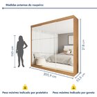 Guarda Roupa Casal Premium Rennes 205,9cm Com Espelho 3 Porta