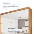 Guarda Roupa Casal Premium Rennes 205,9cm Com Espelho 3 Porta