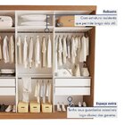 Guarda Roupa Casal Premium Rennes 205,9cm Com Espelho 3 Porta