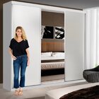 Guarda Roupa Casal Premium Sky 205,9cm Com Espelho 3 Portas 4
