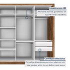 Guarda Roupa Casal Premium Zara 279,3cm Com Espelho 4 Portas